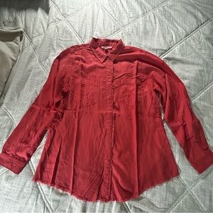 Women's Red Button-Up Shirt Chicos